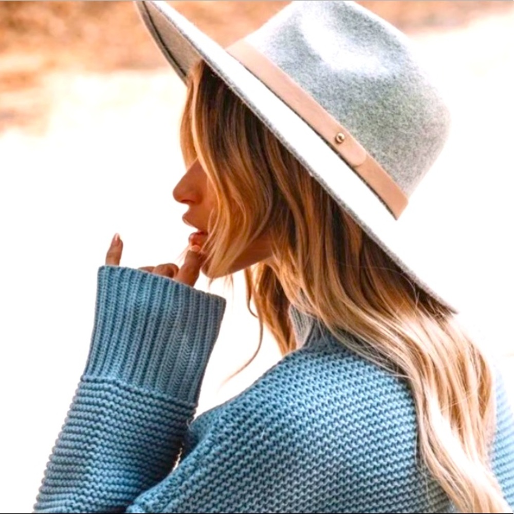 Vici Gray and Tan Wide Brim Hat